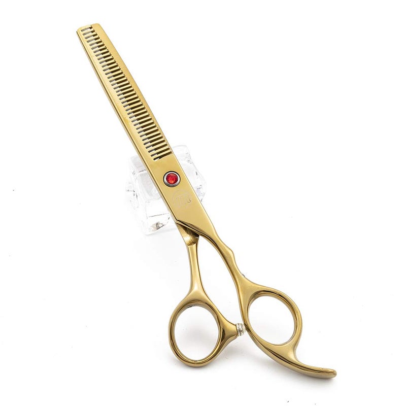 Moontay Professional 7.0" Dog Grooming Scissors Set, 4-pieces Straight, Upward Curved, Downward Curved, Thinning/Blending Shears for Dog, Cat and Pets, JP Stainless Steel, Gold - Image 4